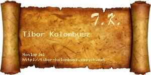 Tibor Kolombusz névjegykártya